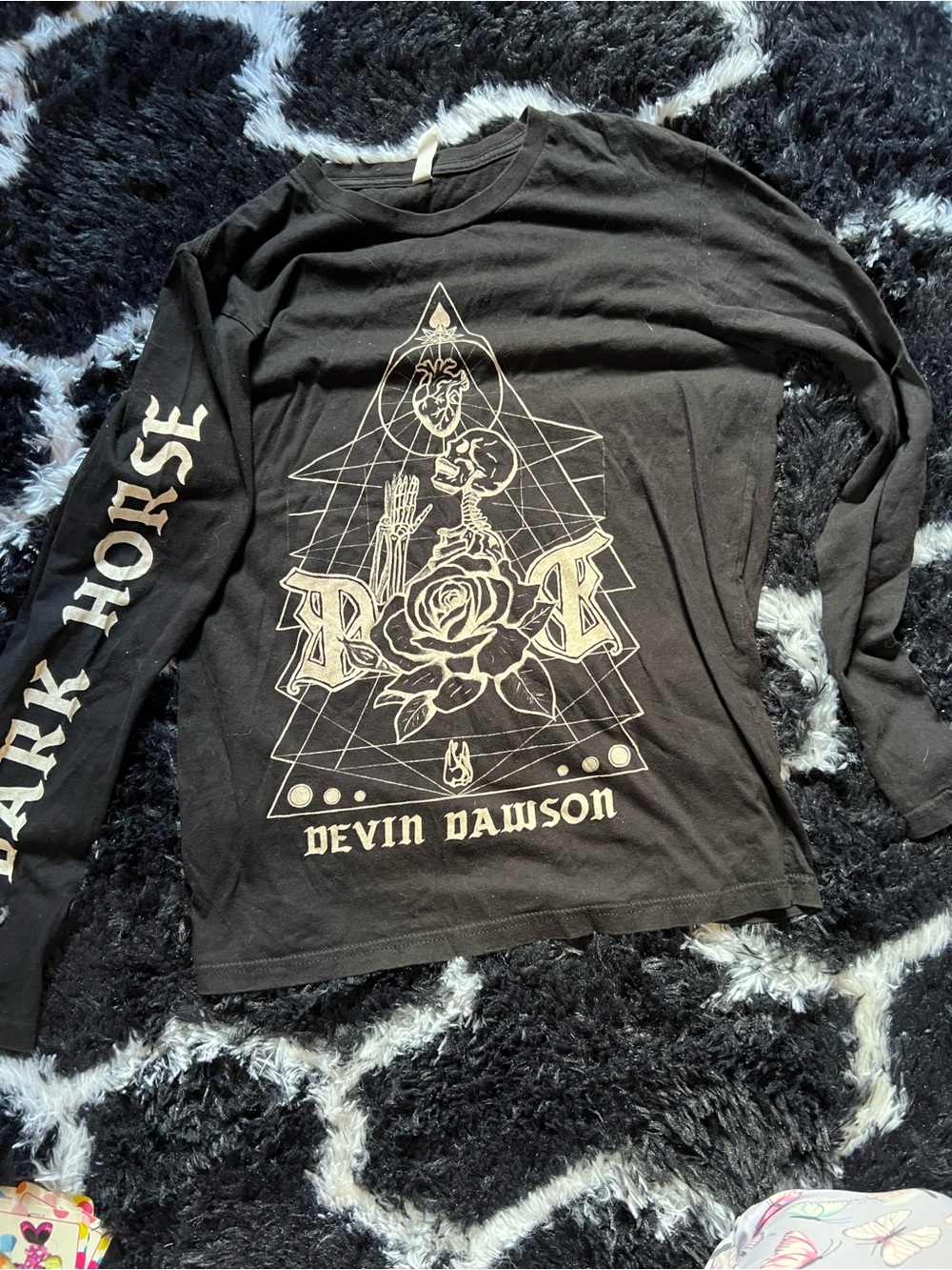 Black Long-Sleeve Graphic Tee